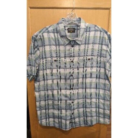Quicksilver Waterman Collection Hawaiian Shirt Button  Men's Large Short Sleeve‎ - Picture 1 of 4
